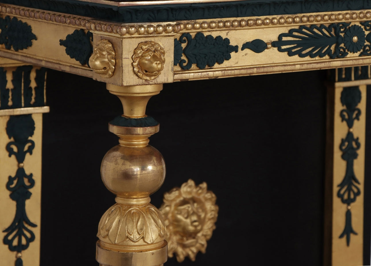 Antique water gilded console and mirror