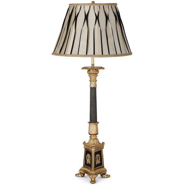Gold Lacquer & Black Napoleon Lamp