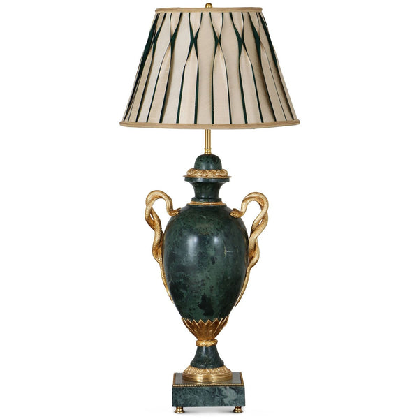 Louis XV style Green Marble table lamp