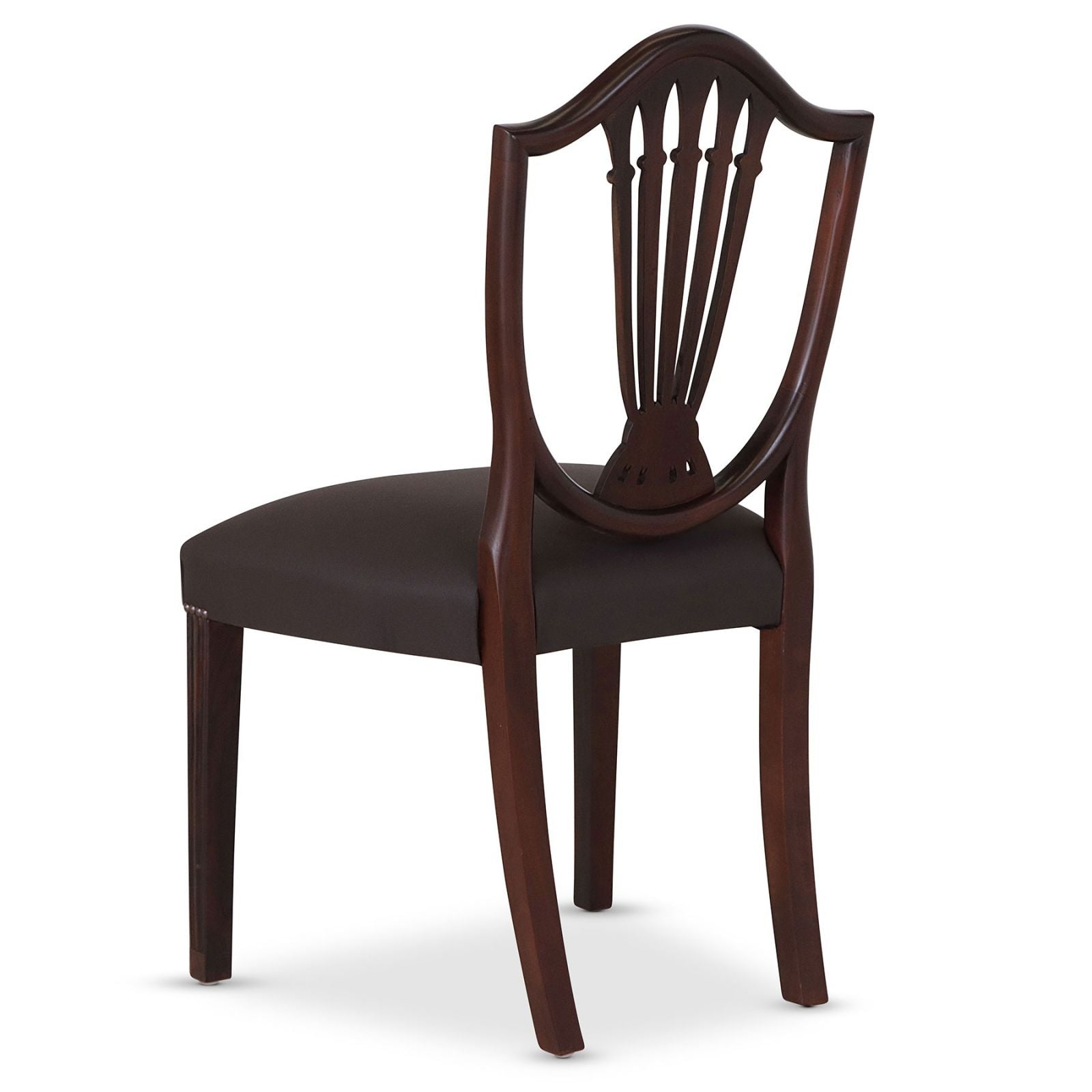 Hepplewhite style mahogany dining chair with leather seat