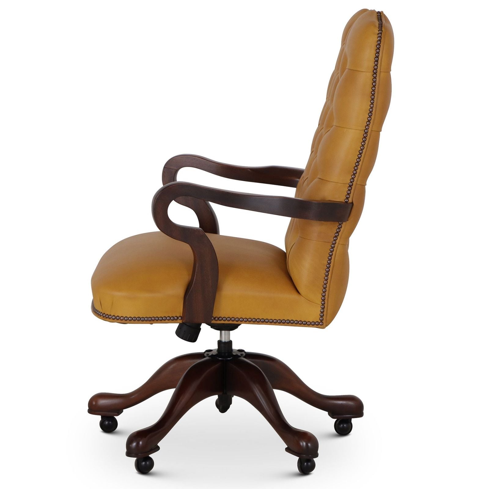 Swan buttoned leather swivel chair - Grande Sycamore