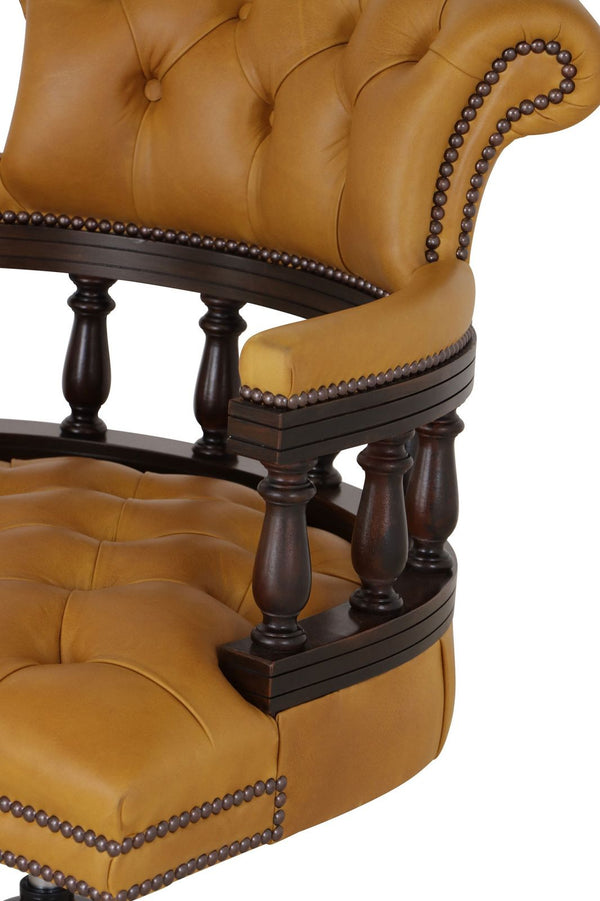 Captains swivel leather desk chair - Sycamore
