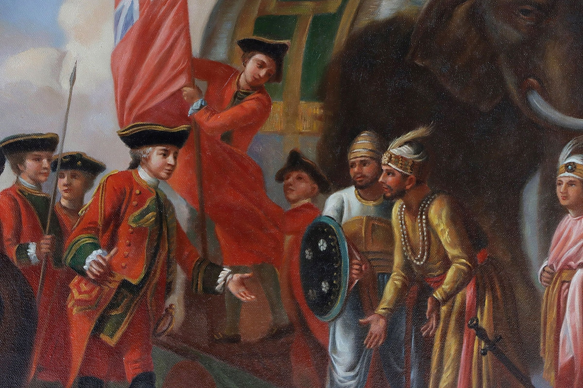 Oil Painting after 'Robert Clive And Mir Jafar After The Battle Of Plassey 1757' by Francis Hayman
