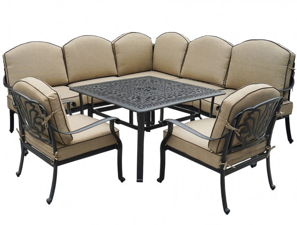 outdoor dining corner sofa and chairs