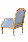 Alexander Chair in gold in lymington damask sky blue