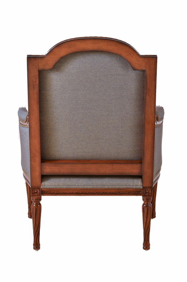 Alexander Mahogany Chair In Plain Blue Gold