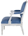 James Chair in new Silver. Seat in Wemyss Fiora 27 Bluebell
