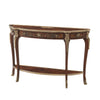 Demilune Mahogany Console Table with Mother of Pearl Inlay