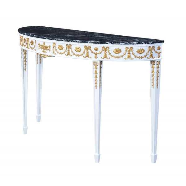 Adam style demi-lune console table