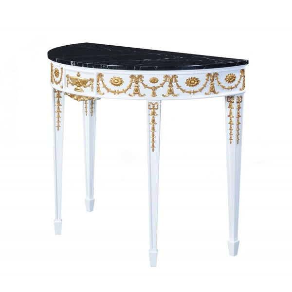 Adam style demi-lune console table small
