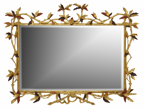 WATER GILDED CHIPPENDALE STYLE LANDSCAPE MIRROR