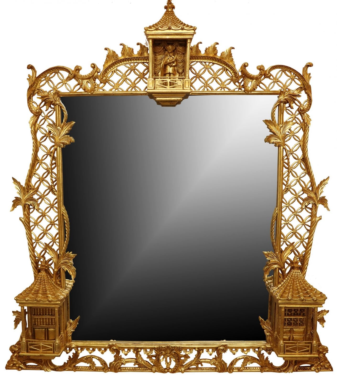 Custom Splendor: Oil Gilded Overmantel Mirror