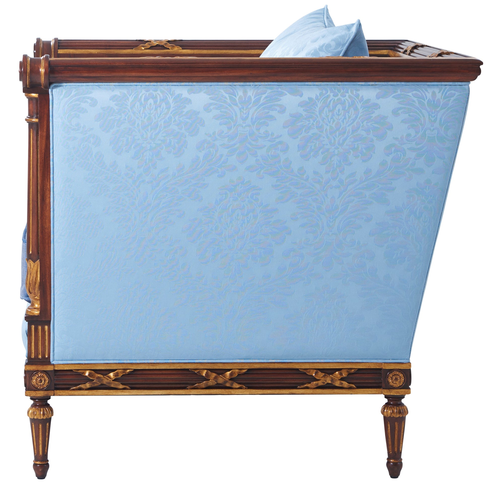 lymington damask sky blue upholstered chair 