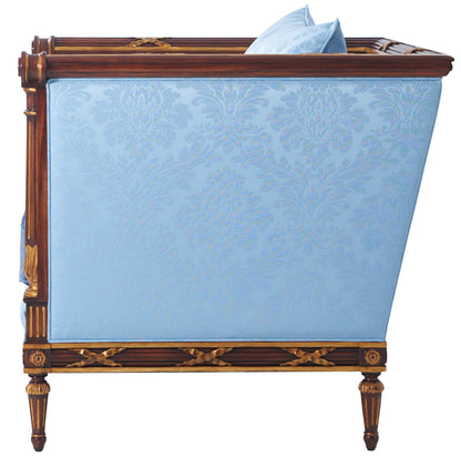 lymington damask sky blue upholstered chair 