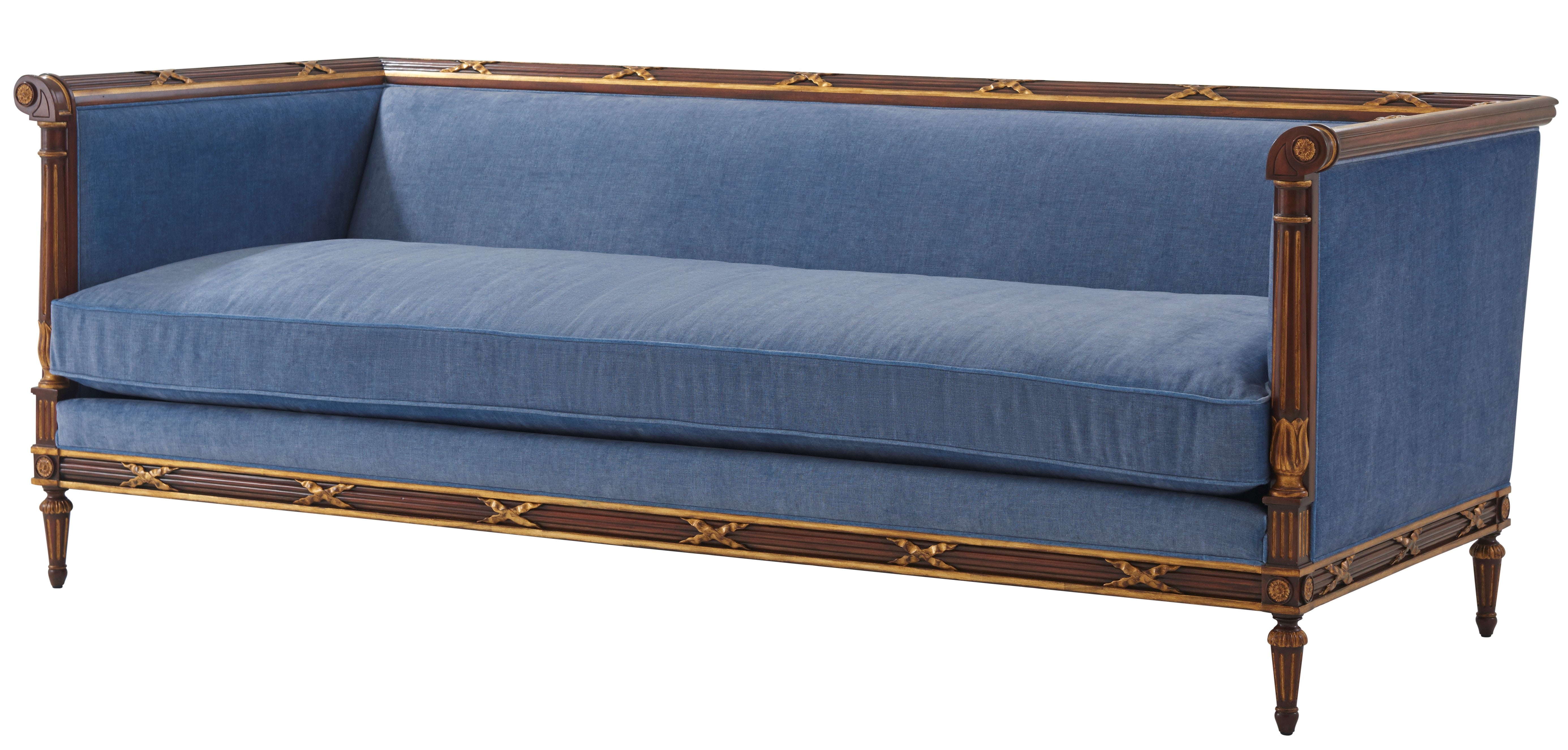 George III inspired sofa inspired sofa in gorgeous blue fabric