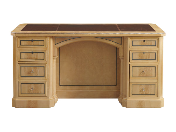 Pedestal desk IN CROTCH SYCAMORE