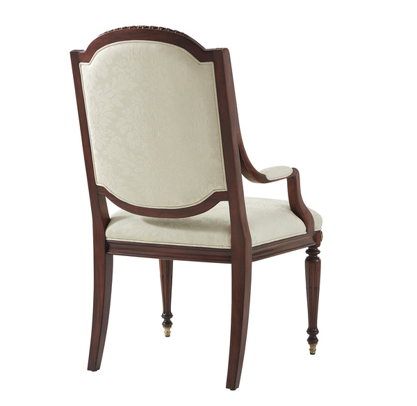 Harlestone Arm Chair In Lymington Damask Almond