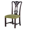 Chippendale Dining Chair Upholstered In Green Fabric