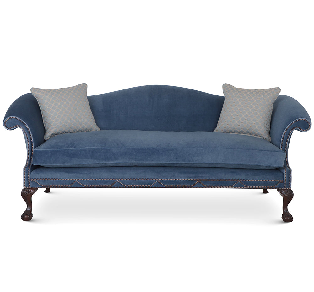 Blue Traditional English Sofa