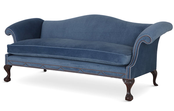 Blue Traditional English Sofa