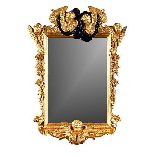 Large Baroque Giltwood and Gesso Style Mirror