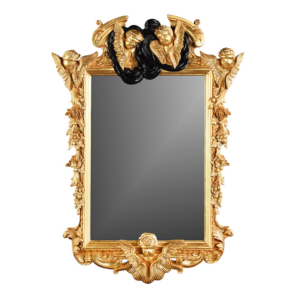 Large BAROQUE GILTWOOD AND GESSO STYLE WALL MIRROR