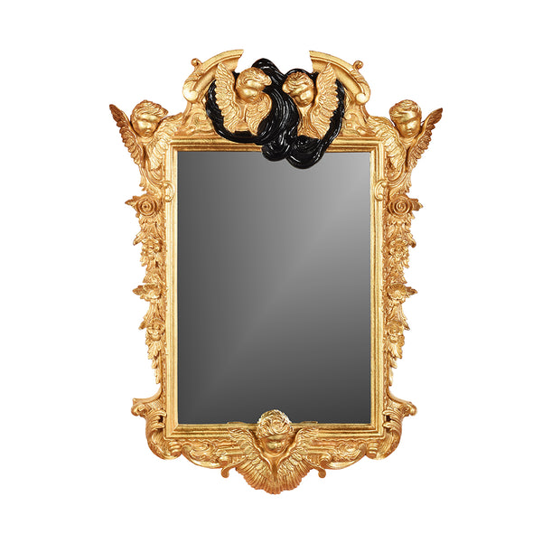 Small Baroque Giltwood and Gesso Style Mirror