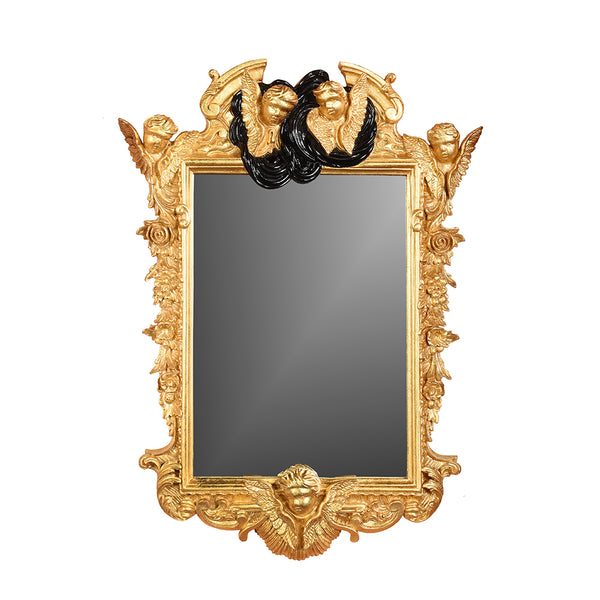 Small BAROQUE GILTWOOD AND GESSO STYLE WALL MIRROR