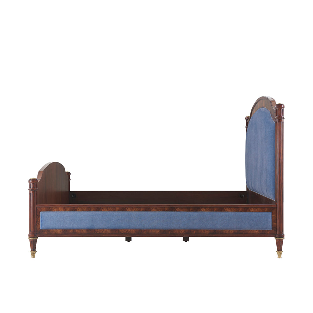 Harper Bed upholstered in Wemyss Fiora Bluebell