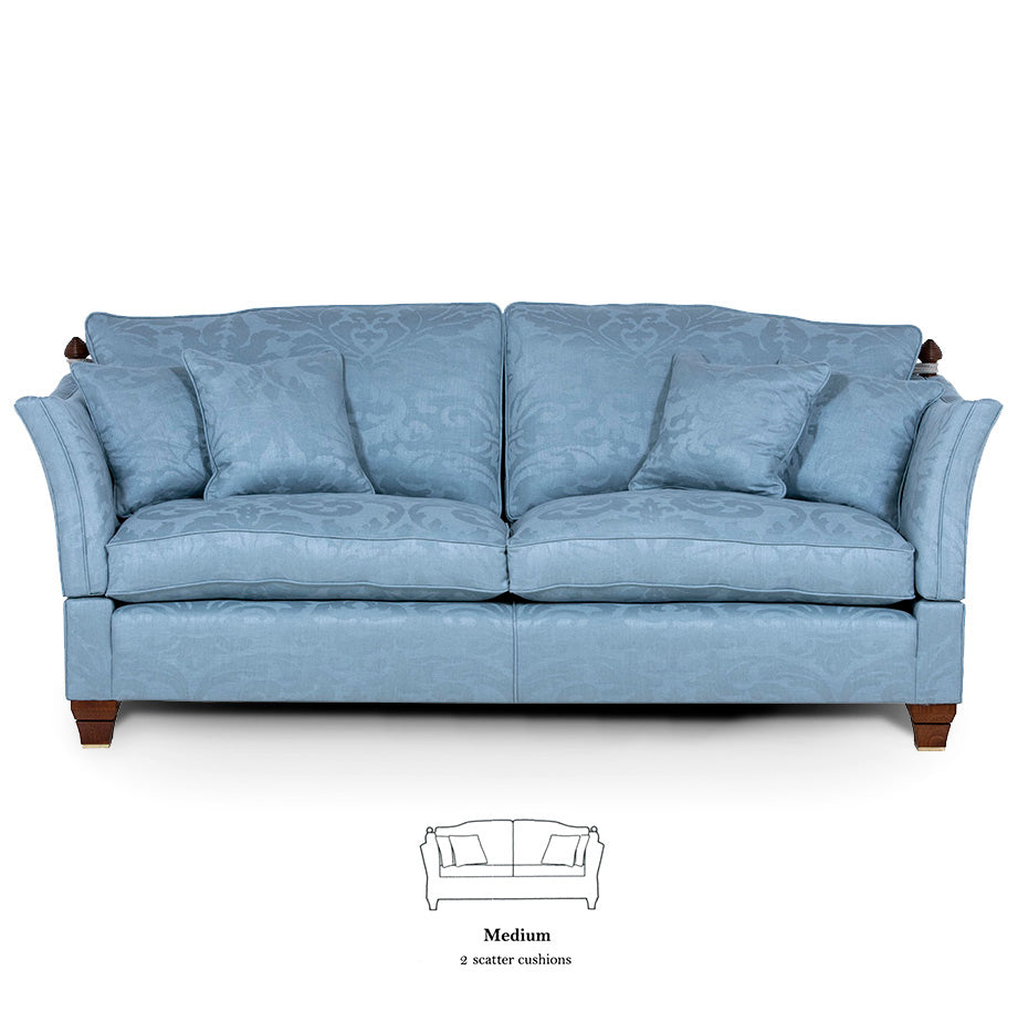 light blue handmade knole sofa