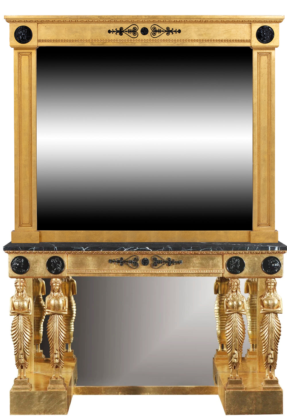Empire Style Giltwood Console Mirror
